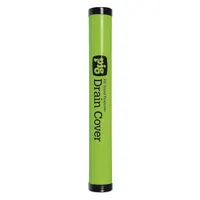 This weather-resistant storage case is designed to hold storm drain cover seals, protecting them from environmental exposure. Made of green PVC, it measures 22 inches in length and 3 inches in height. Suitable for industrial, municipal, and environmental settings where drain seals are stored for emergency or routine use