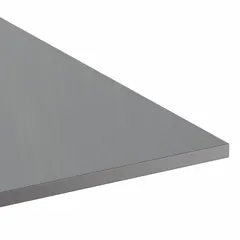Flame resistant fiberglass sheet with smooth finish, 0.5 in thick, 4 ft wide by 8 ft long, dark gray color. Suitable for industrial flooring, walkways, and platforms requiring corrosion resistance and fire safety in chemical plants, wastewater facilities, and marine environments.