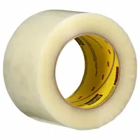 SCOTCH 373+ is a hot melt packing tape designed for sealing recycled boxes. Each roll is 1 7/8 inches wide by 109 3/8 yards long, with a 2.5 mil thickness. The tape is tan and supplied in a 36-pack. It provides adhesion on corrugated surfaces for general packaging and shipping applications