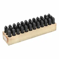 YOUNG BROS. STAMP WORKS Hand Stamp Kit: 0 thru 9 (6 doubles as 9)/Ampersand (&)/A thru Z, Steel (MPN 09362)