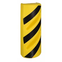 This magnet-mount plastic pallet rack post protector is made of black polyethylene and mounts on upright rack posts. It measures 3 1/4 in x 15 1/2 in and is used to shield pallet rack uprights from impact damage in industrial environments.
