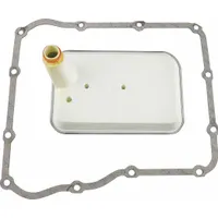 In-pan transmission filter for Chevrolet vehicles. Type: Pan Gasket/Rubber Neck Seal. Includes a rubber neck seal. Used during routine transmission fluid maintenance to help filter fluid and seal the pan