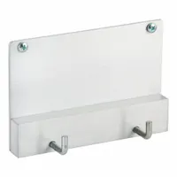 Wall-mounted umbrella bag holder with satin aluminum finish. Overall height 4 in, overall width 6 in. One-sided capacity for storing wet umbrella bags. Suitable for commercial or institutional entrances to help maintain clean, dry floors