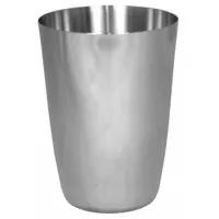 Single-piece stainless steel Boston shaker without base, 4 1/2 in overall height. Used for mixing and chilling cocktails in bars and hospitality settings