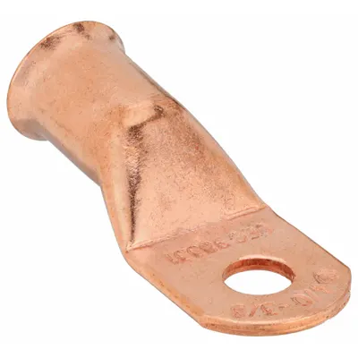 WESTWARD Lug: Crimpable Side Terminal, Crimp/Solder, Copper, 4/0 ga, 3/8 in Stud Size - Crimpable Side Terminal Lugs