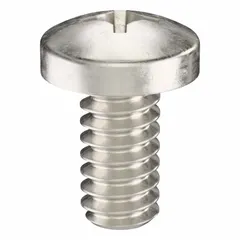 Pan head machine screw with #10-24 thread, 3/8 in length, made of 316 stainless steel with plain finish. Features a #2 Phillips drive. Suitable for general fastening applications requiring corrosion resistance, such as in metal or plastic assemblies.