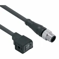 IFM Patch cable: M12 Male Straight x DIN Form C Industrial, 5 m Cable Lg, PUR, Black, 5 Pins, IP67 (MPN E11440)