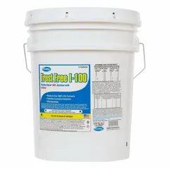 COMSTAR Frost Free I-100 is a 100% concentration ethylene glycol heat transfer fluid and antifreeze. Supplied in a 5-gallon pail, it is clear and not food safe. Used in HVAC, refrigeration, and process cooling systems for freeze protection and heat transfer.
