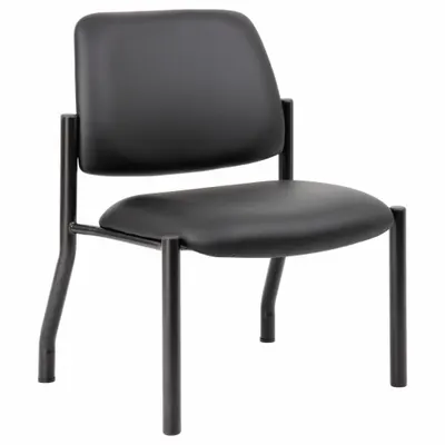 BOSS B9595AM-BK-400 Frame Chair Black Antimicrobial Vinyl Guest Side Chair - Guest & Side Chairs