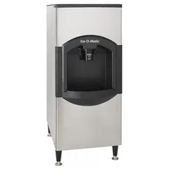 Push-button ice dispenser with 180 lb storage capacity. Dimensions: 53 1/4 in x 30 in x 33 1/2 in. Suitable for commercial foodservice and hospitality settings such as hotels, restaurants, and cafeterias.