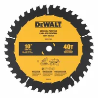 DEWALT Circular Saw Blade: 10 in Blade Dia., 40 Teeth, 0.1 in Cut Wd, 5/8 in Arbor Size, Combo, 2 PK (MPN DWA110CMB)