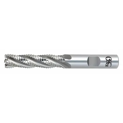 OSG Roughing End Mill: Cobalt, TiCN Coated, 5 Flute, Fine Pitch, 1" Mill Dia - General Purpose Cobalt Roughing End Mills
