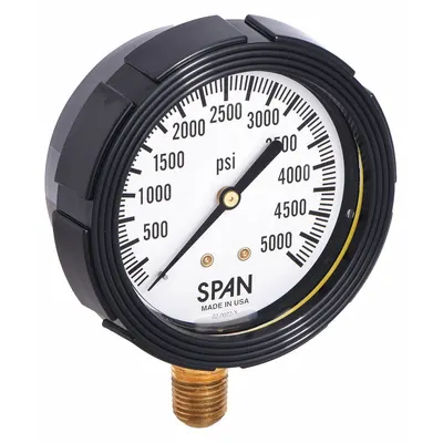 SPAN LFS-210-5000-G-KEMX Dial Pressure Gauge with Freeze- & - Dial Pressure Gauges with Freeze- & Clog-Resistant Internal Seal