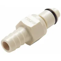Quick Connection Coupling: Straight, 3/8 in ID Size, Barbed x Barbed, Polypropylene, Almond (MPN PLCD2200612)
