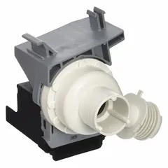 This drain pump is designed for use in washing machines and dryers to remove water from the drum during drain and spin cycles. It is a replacement part for Electrolux appliances, ensuring proper water evacuation to prevent leaks and operational faults.