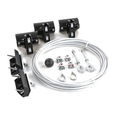 Dayton Festoon System Kit: Wire Rope, 20 ft – 20 ft, 32 ft Min Cable/Hose Required - Wire Rope Festoon Kits