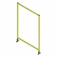 Assembled starter kit with a clear solid polycarbonate panel in a powder-coated yellow frame. Measures 72 inches high by 24 inches wide by 5 1/2 inches deep. Used to create modular enclosures, machine guarding, or partitions in industrial facilities
