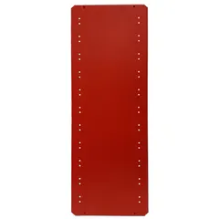 Solid steel shelf for standard metal shelving systems. Constructed from 18-gauge steel with a red powder-coated finish. Overall dimensions: 36 in width, 24 in depth. Supports up to 721 lb. Suitable for industrial storage, warehouses, and workshops.