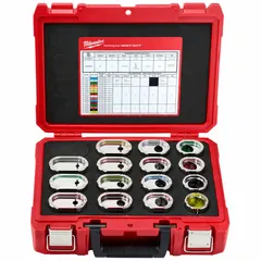 This replacement crimping die set includes 15 U Style dies for crimping aluminum conductors from 6 to 750 kcmil. Designed for use with compatible crimping tools, it is suited for electrical installations and maintenance tasks.