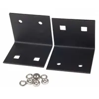 This bracket kit is constructed from steel with a black finish. It measures 3 inches in length, width, and height. Used for mounting vehicle lighting equipment, it provides a secure attachment point for compatible lights on emergency or service vehicles