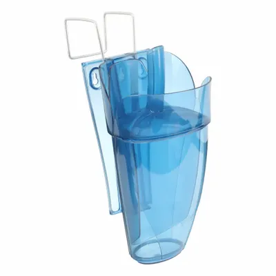 SAN JAMAR Ice Scoop and Holder: Blue, Polycarbonate, 8 3/8 in Wd, Dishwasher Safe - Ice Scoops with Holder