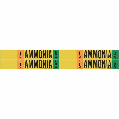 BRADY Ammonia Adhesive Pipe Marker - Ammonia Adhesive Pipe Markers