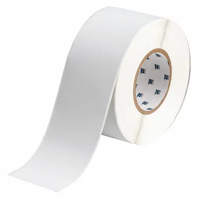 BRADY Wraparound Label: Polyvinyl Fluoride, Black on White - Brady Continuous Label Rolls