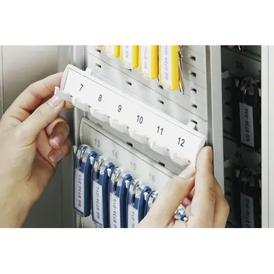 DURABLE Key Holder: 24 Key Capacity, Plastic, Gray, 14 1/4 in Ht, 8 1/2 in Wd, 1 1/4 in Dp - Key Racks & Binders
