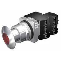SIEMENS Mushroom Head Push Button: Illuminated, Mushroom Head Profile, Metallic, 30 mm, 2NC (MPN 52PP2G2G)