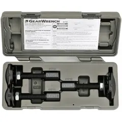 This rear axle puller is used for removing rear axle bearings from vehicle housings during drivetrain repairs. The kit includes a 1-3/8 in x 2-7/8 in puller. It enables efficient bearing extraction without damaging surrounding components in automotive and heavy-equipment maintenance.