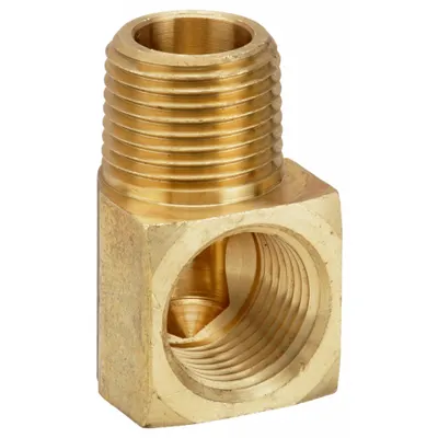 OEM Brass 90° Elbow, 1/8 in x 1/8 in, 1,000 psi, 1 in Lg - Threaded High-Pressure Pipe Fittings for Potable Water
