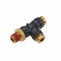 Push-Fit Tee Fitting: 3/8 in OD x 3/8 in Pipe x 3/8 in OD Fitting Size, Brass, Adapter (MPN VS371PTCR-6-6)