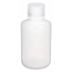 HDPE Narrow Mouth Round Lab Bottle, 125 mL, Natural, 24-410 mm Closure