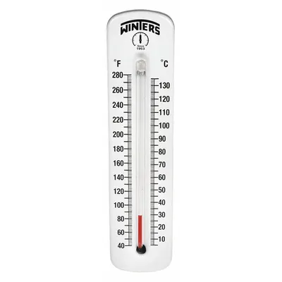WINTERS Industrial Glass Thermometer: 40°F to 280°F /5°C to 135°C, +/-1% Accuracy - Lead-Free Adjustable-Angle Thermometer with Thermowell