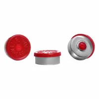 Lab Bottle Caps: 20 mm Dia, Red, Aluminum, Unlined, Autoclavable, 1,000 Closures Included, Colored (MPN 73845C-20)