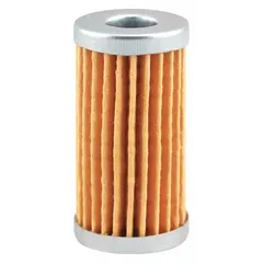 Cartridge fuel filter for diesel fuel systems. Features cellulose media for contaminant removal. Outside diameter 1 1/8 in, inside diameter 9/16 in. Compatible with Case IH trucks.