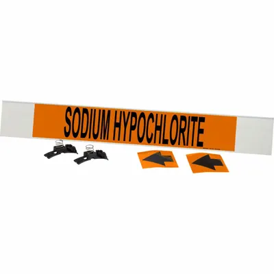 BRADY Sodium Hypochlorite Fiberglass Carrier Mounted with - Sodium Hypochlorite Fiberglass Carrier Mounted with Strapping Pipe Markers