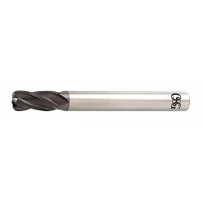 OSG Corner Radius End Mill: Carbide, TiAlN Coated, 4 Flute, 1/8" Mill Dia, 1/2" LOC - Carbide Corner-Radius End Mills for Stainless Steel & Super Alloys