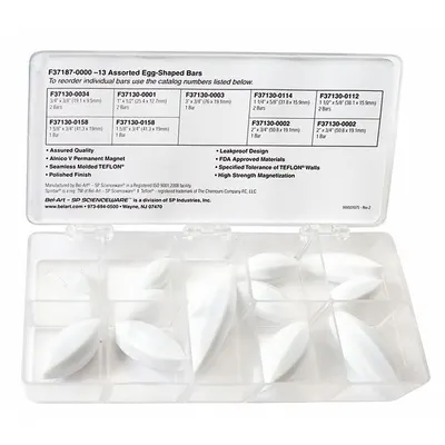 SP SCIENCEWARE Stirring Bar Kit: Egg, Alnico - Egg Shaped Stir Bars