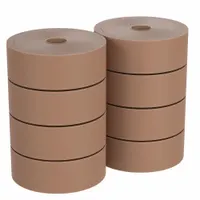 Nonreinforced kraft tape activated by water for sealing corrugated boxes and cartons. Each roll is 3 inches wide by 375 feet long with a 6.4 mil thickness. The 8-pack provides a tamper-evident bond suitable for industrial packaging and shipping applications