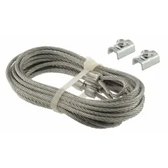 This spring cable is constructed from carbon steel and rated for a maximum load of 2,155 lb. With an overall length of 8 21/32 ft, it is supplied as a single pair (1 PR). Commonly used in material handling and dock loading equipment for tensioning, lifting, or securing heavy components.
