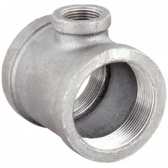 Threaded pipe tee for connecting three pipes in a T-shaped junction. Class 150 fitting with maximum operating pressure of 300 psi at 150°F. Suitable for medium-pressure industrial plumbing, HVAC, and process piping systems.