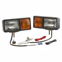 Halogen snowplow light with high and low beam capability. Non-heated design with surface mount style and stud mount. Electrical connection via blunt cut wires. Suitable for commercial plow applications requiring forward illumination