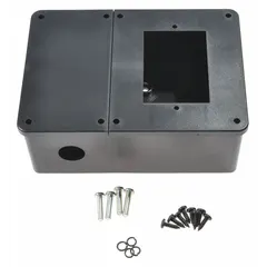 Replacement junction box for Dayton wood dust collectors. Houses electrical connections for dust collection systems. Suitable for use in woodworking environments.