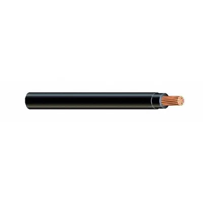 OEM Building Wire: Copper, 3 AWG, 1 Conductors, Stranded, Black, 1,000 ft Lg - Copper THHN/THWN-2 Building Wires