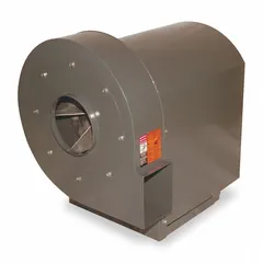 Belt-drive blower with included drive pack, featuring a 13 1/2-inch wheel. Delivers 895 cfm at 4 inches static pressure, powered by a 1 1/2 hp open dripproof motor rated for 230/460V AC. Suitable for industrial ventilation, material handling, and dust collection applications requiring moderate airflow against resistance.