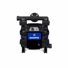 This electric diaphragm pump features a polypropylene housing and flange connection with 1 in fluid ports. Wetted parts include PTFE diaphragms with Santoprene backing, PTFE check valves, and PP seats. It operates on 200-240V AC and is suited for transferring corrosive or abrasive fluids in industrial processing and chemical handling.