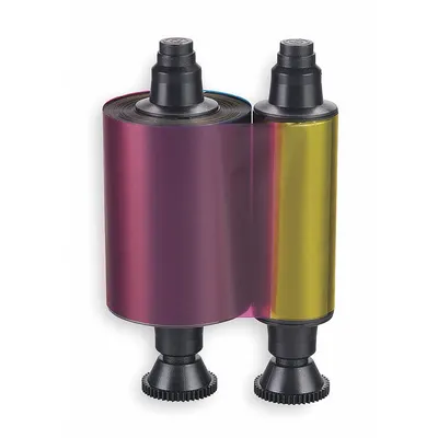 ID Card Printer Ribbon: Full Color, 200 Prints per Roll, 3 in Overall Ht - Ribbons for ID Card Printers