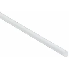PVC Type 1 welding rod, round profile, 1/8 in diameter by 48 in length, white color. Packaged in a 1 lb box containing 36 rods. Used for hot-gas welding of rigid PVC components in fabrication and repair of piping, fittings, and sheet structures.