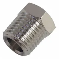 This straight pipe fitting connects a 1/8 in female BSPP port to a 3/8 in male BSPT thread. Rated for a maximum operating pressure of 870 psi, it is suitable for medium-pressure pneumatic or hydraulic lines in industrial systems